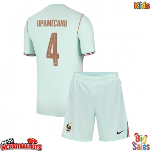 France Dayot Upamecano #4 Replica Away Stadium Kit for Kids World Cup 2026 Short Sleeve (+ pants)